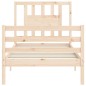 vidaXL Estructura de cama con cabecero madera maciza 100x200 cm