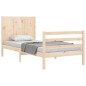 vidaXL Estructura de cama con cabecero madera maciza 90x200 cm vidaXL Estructura de cama con cabecero madera maciza 90x200 cm