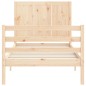 vidaXL Estructura de cama con cabecero madera maciza 90x200 cm vidaXL Estructura de cama con cabecero madera maciza 90x200 cm