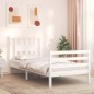 vidaXL Estructura de cama con cabecero madera maciza blanco vidaXL Estructura de cama con cabecero madera maciza blanco