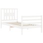 vidaXL Estructura de cama con cabecero madera maciza blanco vidaXL Estructura de cama con cabecero madera maciza blanco
