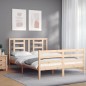 vidaXL Estructura de cama con cabecero madera maciza 140x200 cm vidaXL Estructura de cama con cabecero madera maciza 140x200 cm