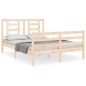 vidaXL Estructura de cama con cabecero madera maciza 140x200 cm vidaXL Estructura de cama con cabecero madera maciza 140x200 cm