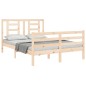 vidaXL Estructura de cama con cabecero madera maciza 140x200 cm vidaXL Estructura de cama con cabecero madera maciza 140x200 cm