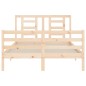 vidaXL Estructura de cama con cabecero madera maciza 140x200 cm vidaXL Estructura de cama con cabecero madera maciza 140x200 cm
