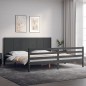 vidaXL Estructura de cama con cabecero madera maciza gris 200x200 cm vidaXL Estructura de cama con cabecero madera maciza gris 200x200 cm