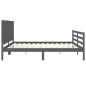 vidaXL Estructura de cama con cabecero madera maciza gris 200x200 cm vidaXL Estructura de cama con cabecero madera maciza gris 200x200 cm