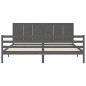 vidaXL Estructura de cama con cabecero madera maciza gris 200x200 cm vidaXL Estructura de cama con cabecero madera maciza gris 200x200 cm