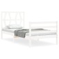 vidaXL Estructura de cama con cabecero madera maciza blanco 90x200 cm vidaXL Estructura de cama con cabecero madera maciza blanco 90x200 cm