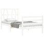 vidaXL Estructura de cama con cabecero madera maciza blanco 90x200 cm vidaXL Estructura de cama con cabecero madera maciza blanco 90x200 cm