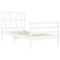 vidaXL Estructura de cama con cabecero madera maciza blanco 90x200 cm vidaXL Estructura de cama con cabecero madera maciza blanco 90x200 cm