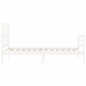vidaXL Estructura de cama con cabecero madera maciza blanco 90x200 cm vidaXL Estructura de cama con cabecero madera maciza blanco 90x200 cm