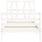 vidaXL Estructura de cama con cabecero madera maciza blanco 90x200 cm vidaXL Estructura de cama con cabecero madera maciza blanco 90x200 cm
