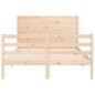 vidaXL Estructura de cama de matrimonio con cabecero madera maciza vidaXL Estructura de cama de matrimonio con cabecero madera maciza