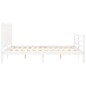 vidaXL Estructura de cama matrimonio con cabecero madera maciza blanco vidaXL Estructura de cama matrimonio con cabecero madera maciza blanco