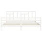 vidaXL Estructura cama de matrimonio con cabecero madera maciza blanco