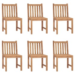 vidaXL Sillas de jardín 6 unidades con cojines madera maciza de teca