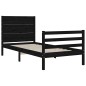 vidaXL Estructura de cama con cabecero madera maciza negro 90x200 cm vidaXL Estructura de cama con cabecero madera maciza negro 90x200 cm