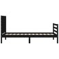vidaXL Estructura de cama con cabecero madera maciza negro 90x200 cm vidaXL Estructura de cama con cabecero madera maciza negro 90x200 cm
