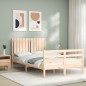 vidaXL Estructura de cama de matrimonio con cabecero madera maciza vidaXL Estructura de cama de matrimonio con cabecero madera maciza