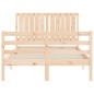 vidaXL Estructura de cama de matrimonio con cabecero madera maciza vidaXL Estructura de cama de matrimonio con cabecero madera maciza