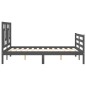 vidaXL Estructura de cama con cabecero madera maciza gris 140x200 cm vidaXL Estructura de cama con cabecero madera maciza gris 140x200 cm