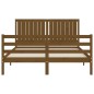 vidaXL Estructura de cama matrimonio con cabecero madera marrón miel