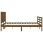 vidaXL Estructura de cama matrimonio con cabecero madera marrón miel
