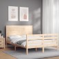 vidaXL Estructura de cama con cabecero madera maciza 120x200 cm vidaXL Estructura de cama con cabecero madera maciza 120x200 cm