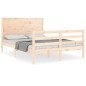 vidaXL Estructura de cama con cabecero madera maciza 120x200 cm vidaXL Estructura de cama con cabecero madera maciza 120x200 cm