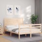 vidaXL Estructura de cama con cabecero madera maciza 120x200 cm vidaXL Estructura de cama con cabecero madera maciza 120x200 cm