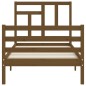 vidaXL Estructura cama y cabecero madera maciza marrón miel 100x200 cm vidaXL Estructura cama y cabecero madera maciza marrón miel 100x200 cm
