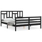 vidaXL Estructura de cama con cabecero madera maciza negro 160x200 cm vidaXL Estructura de cama con cabecero madera maciza negro 160x200 cm