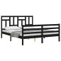 vidaXL Estructura de cama con cabecero madera maciza negro 160x200 cm vidaXL Estructura de cama con cabecero madera maciza negro 160x200 cm