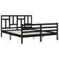 vidaXL Estructura de cama con cabecero madera maciza negro 160x200 cm vidaXL Estructura de cama con cabecero madera maciza negro 160x200 cm