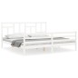 vidaXL Estructura de cama con cabecero madera maciza blanco 200x200 cm vidaXL Estructura de cama con cabecero madera maciza blanco 200x200 cm