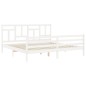 vidaXL Estructura de cama con cabecero madera maciza blanco 200x200 cm vidaXL Estructura de cama con cabecero madera maciza blanco 200x200 cm