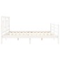 vidaXL Estructura de cama con cabecero madera maciza blanco 200x200 cm vidaXL Estructura de cama con cabecero madera maciza blanco 200x200 cm
