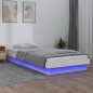 vidaXL Estructura de cama con LED madera maciza blanca 90x190 cm