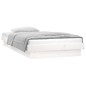 vidaXL Estructura de cama con LED madera maciza blanca 90x190 cm