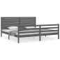 vidaXL Estructura de cama con cabecero madera maciza gris 200x200 cm vidaXL Estructura de cama con cabecero madera maciza gris 200x200 cm