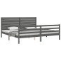 vidaXL Estructura de cama con cabecero madera maciza gris 200x200 cm vidaXL Estructura de cama con cabecero madera maciza gris 200x200 cm