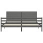 vidaXL Estructura de cama con cabecero madera maciza gris 200x200 cm vidaXL Estructura de cama con cabecero madera maciza gris 200x200 cm