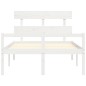 vidaXL Cama personas mayores cabecero madera maciza blanco 120x200 cm vidaXL Cama personas mayores cabecero madera maciza blanco 120x200 cm