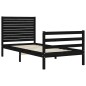 vidaXL Estructura de cama con cabecero madera maciza negro 100x200 cm vidaXL Estructura de cama con cabecero madera maciza negro 100x200 cm