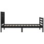 vidaXL Estructura de cama con cabecero madera maciza negro 100x200 cm vidaXL Estructura de cama con cabecero madera maciza negro 100x200 cm