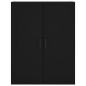 vidaXL Aparador alto madera contrachapada negro 69,5x34x180 cm