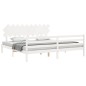 vidaXL Estructura de cama con cabecero madera maciza blanco 200x200cm vidaXL Estructura de cama con cabecero madera maciza blanco 200x200cm