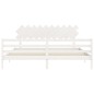 vidaXL Estructura de cama con cabecero madera maciza blanco 200x200cm vidaXL Estructura de cama con cabecero madera maciza blanco 200x200cm