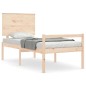 vidaXL Cama para personas mayores con cabecero madera maciza vidaXL Cama para personas mayores con cabecero madera maciza
